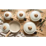 UCC LIFE 9-Piece Cream Beige Non-Stick Cookware Set with Ceramic Coating 5 9 piece cookware set Kenya