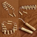 Wooden Back Massage Roller with Rope and Handle 5 Back Massage Roller