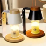 Electric Candle Warmer with Bamboo Base & Top 2 Candle Warmer with Bamboo Base