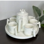 Crown Tea Set – Teapot, 6 Mugs & Rotating Round Tray. 4 Crown tea set Kenya