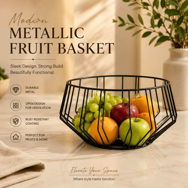 Metallic Fruit Basket