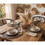Embossed PU Leather Round Placemats 13 PU leather table mats Kenya