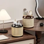 Retro Rattan Rotating Storage Organizer 5 Rotating Storage Organizer