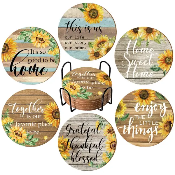 Rustic Wooden Drink Coasters