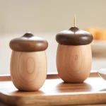 Creative Walnut Cotton Swab & Toothpick Holder 3 Swab & Toothpick Holder