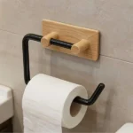Wood Grain No-Drill Toilet Paper Holder 2 Toilet Paper Holder