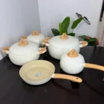 UCC LIFE 9-Piece Cream Beige Non-Stick Cookware Set with Ceramic Coating 4 UCC LIFE pots Kenya
