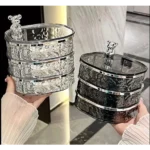Water Wave Rotating Jewellery Organizer 3 Water Wave Rotating Jewellery Organizer Kes 900 Perfect for rings, earrings & small accessories Rotating design for easy access Acrylic material Colour_ black & clear