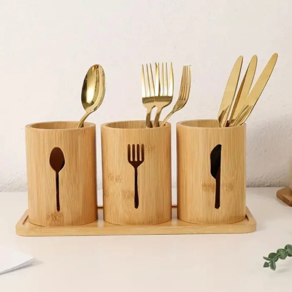 Bamboo Cutlery / Spoon Holder