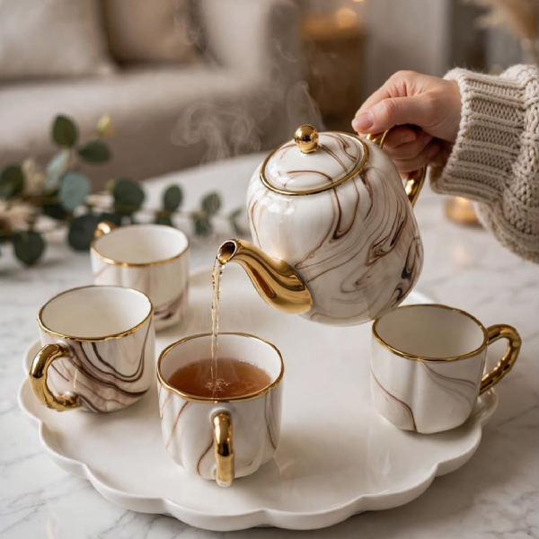 brown marble tea set Kenya