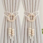 2-Piece Natural Cotton Rope Curtain Tieback Set 2 Rope Curtain Tieback Set
