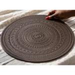 Embossed PU Leather Round Placemats 12 dining table mats Kenya
