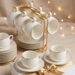 Fine Bone China White & Gold Rim Tea Set 3 fine bone china tea set Kenya