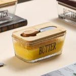 500ml Glass Butter Tin with Bamboo Lid 7 glass butter dish with lid Kenya
