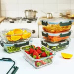 Ribbed Large-Capacity Glass Food Storage Container 3 glass food storage container Kenya