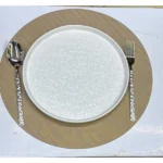 Metallic Bronze Effect Round Table Mats 8 heat resistant placemats Kenya (1)