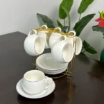 Fine Bone China White & Gold Rim Tea Set 5 luxury tea set Kenya