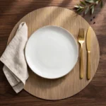 Metallic Bronze Effect Round Table Mats 2 Bronze Effect Round Table Mats