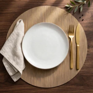 Bronze Effect Round Table Mats