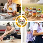 4PCS Glass Oat Jars with Spoon 4 overnight oats jars Kenya