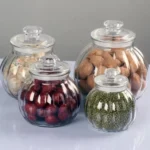 Vertical Pattern Transparent Glass Storage Jars 6 pumpkin shaped glass jar Kenya