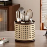 Retro Rattan Rotating Storage Organizer 2 Rotating Storage Organizer