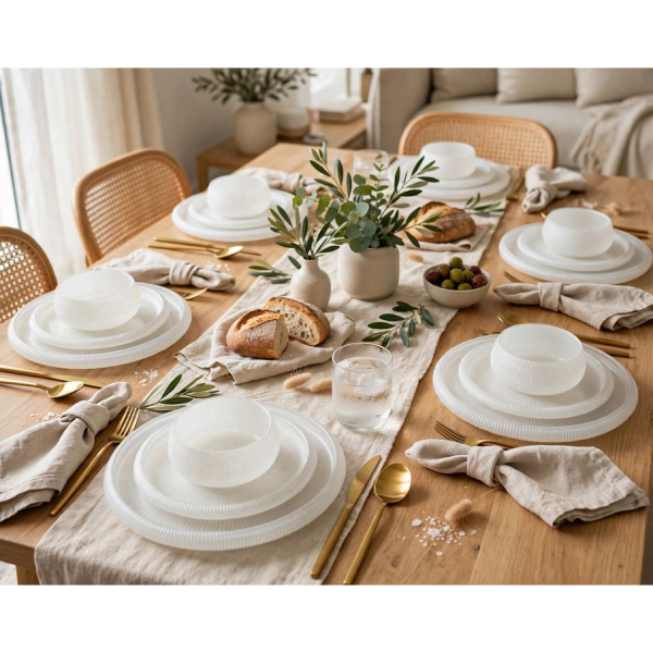 ribbed glass dinner set Kenya