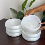 Frosted Rippled Handcrafted Crystal Glass Dinner Plates 2 Crystal Glass Dinner
