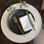 Embossed PU Leather Round Placemats 3 round placemats Kenya