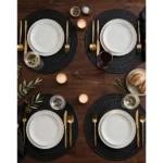 Embossed PU Leather Round Placemats 14 round table mats Kenya