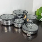 Ribbed Stainless Steel Pot Set