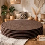 Embossed PU Leather Round Placemats 11 wipe clean placemats Kenya