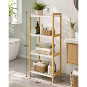 4-Tier Bamboo Bathroom Rack