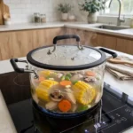 4-Piece High Borosilicate Glass Cook & Serve Soup Pot Set 2 Borosilicate Glass Cook