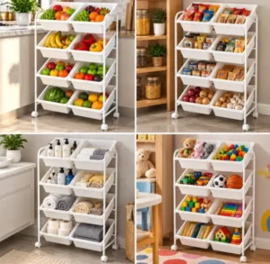 8 Basket Storage Rack