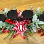 Christmas centerpiece with candle holders