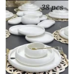 38PC European Double Glaze Porcelain Dinner Set 3 Porcelain Dinner Set