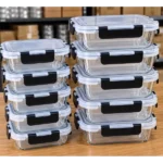 10-Piece Food Grade Glass Storage Container Set 6 food grade glass containers