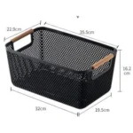 Large Modern Hard Plastic Storage Basket with Wooden Handles 7 kitchen storage basket Nairobi