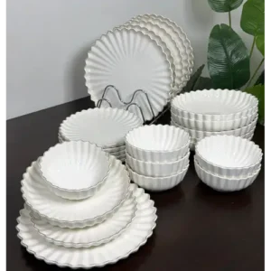 scalloped dinner set