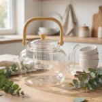 1500ml Borosilicate Glass Teapot with Bamboo Handle 3 Teapot With Bamboo Handle