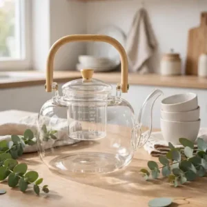 Teapot With Bamboo Handle