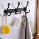 Black Stainless Steel Wall-Mounted Hook Rack 3 black stainless steel hook rack