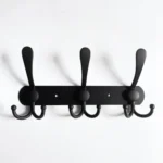 Black Stainless Steel Wall-Mounted Hook Rack 6 black wall hooks
