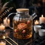1800ml Ribbed Borosilicate Glass Teapot with Bamboo Lid 5 borosilicate glass teapot