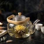 1500ml Borosilicate Glass Teapot with Bamboo Handle 5 glass teapot with infuser