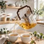 glass teapot with infuser