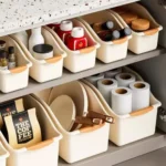 Large Off-White Sliding Storage Basket 3 large sliding storage basket