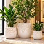 Luxury Ribbed Concrete Planters 2 Concrete Planter