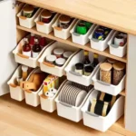 Large Off-White Sliding Storage Basket 8 off white storage basket,